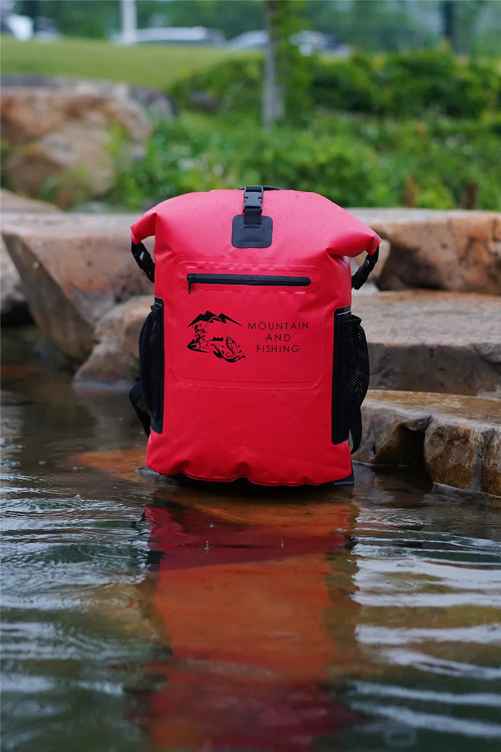 30L Red Outdoor Backpack Climbing Fishing Waterproof Bag