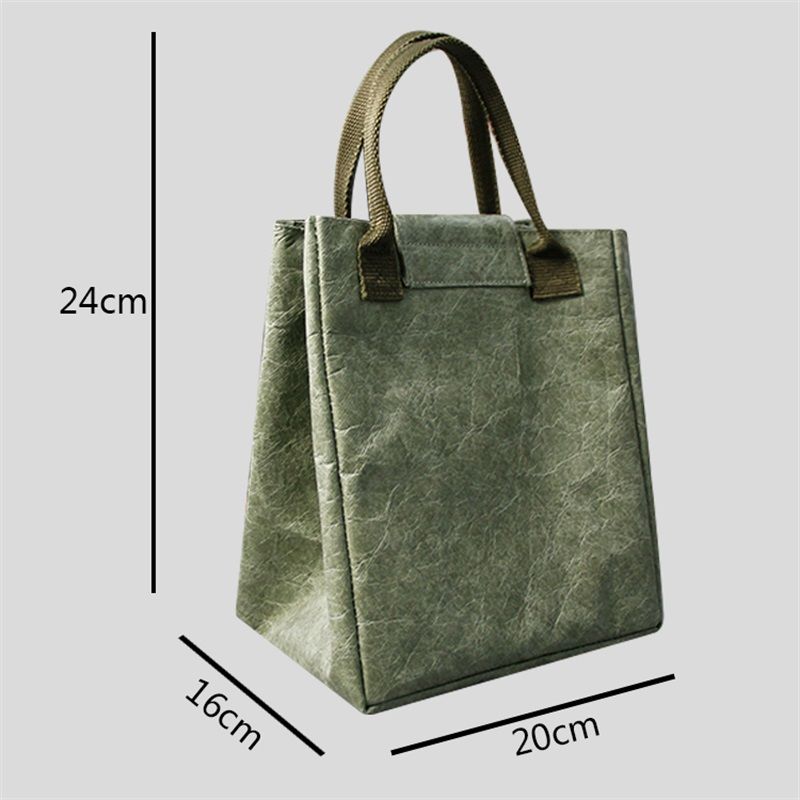 Adult Children Eco Friendly Washable Tyvek Paper Tote Lunch Bag for Office, Custom Logo Portable Lunch Box Bag