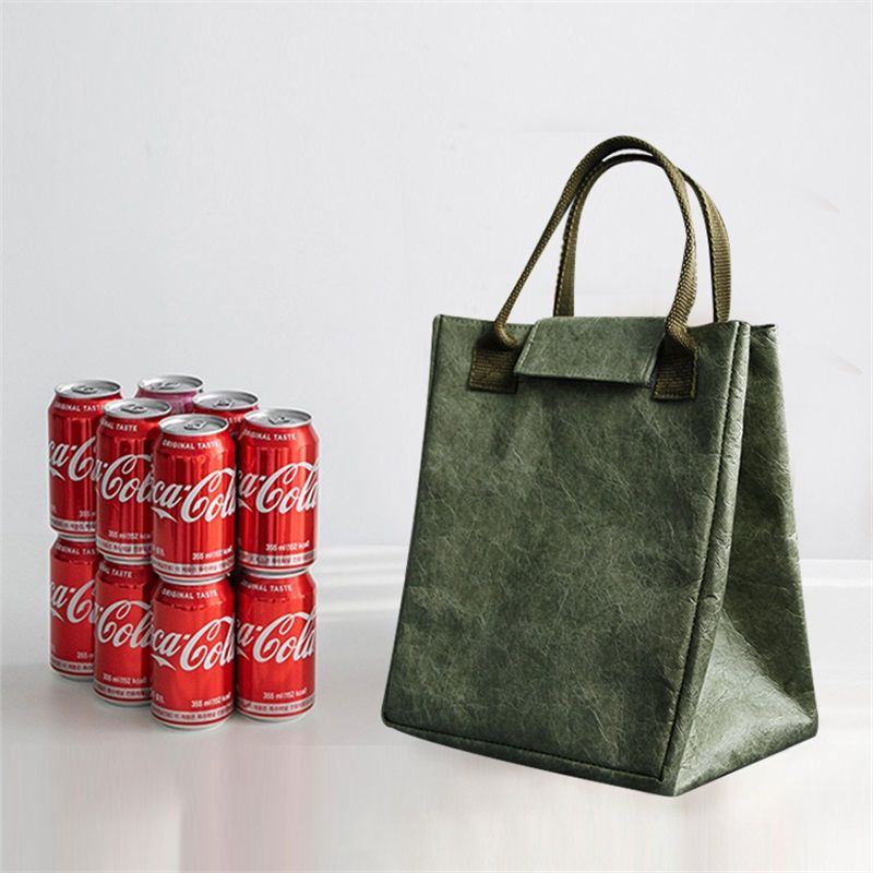 Adult Children Eco Friendly Washable Tyvek Paper Tote Lunch Bag for Office, Custom Logo Portable Lunch Box Bag