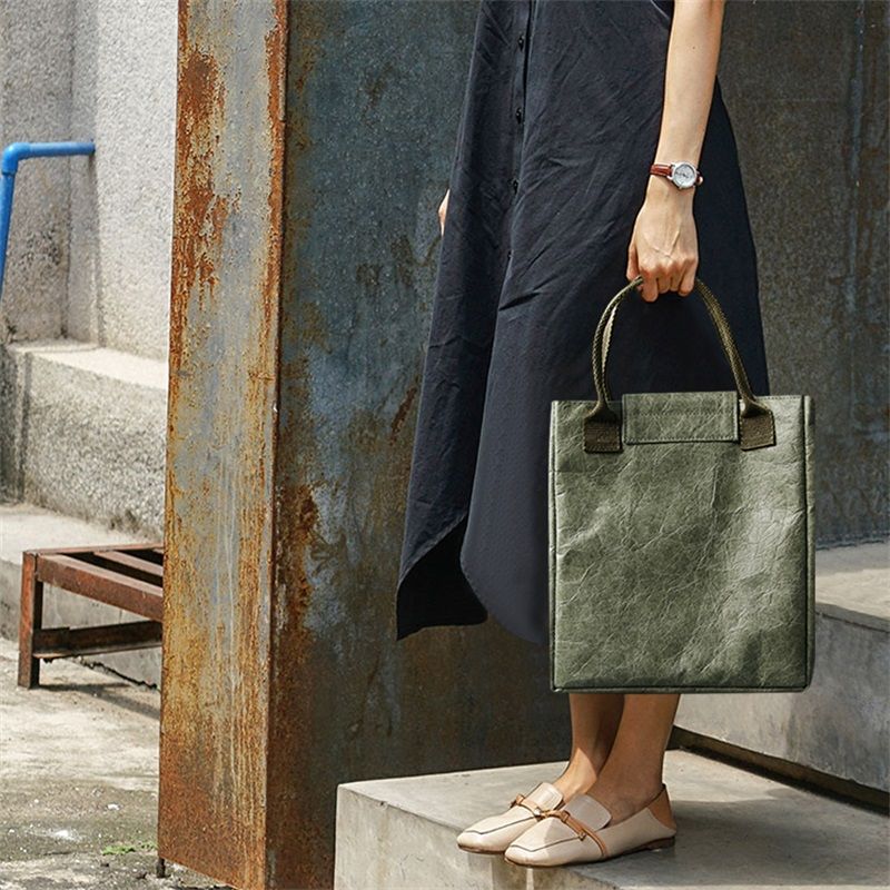 Adult Children Eco Friendly Washable Tyvek Paper Tote Lunch Bag for Office, Custom Logo Portable Lunch Box Bag