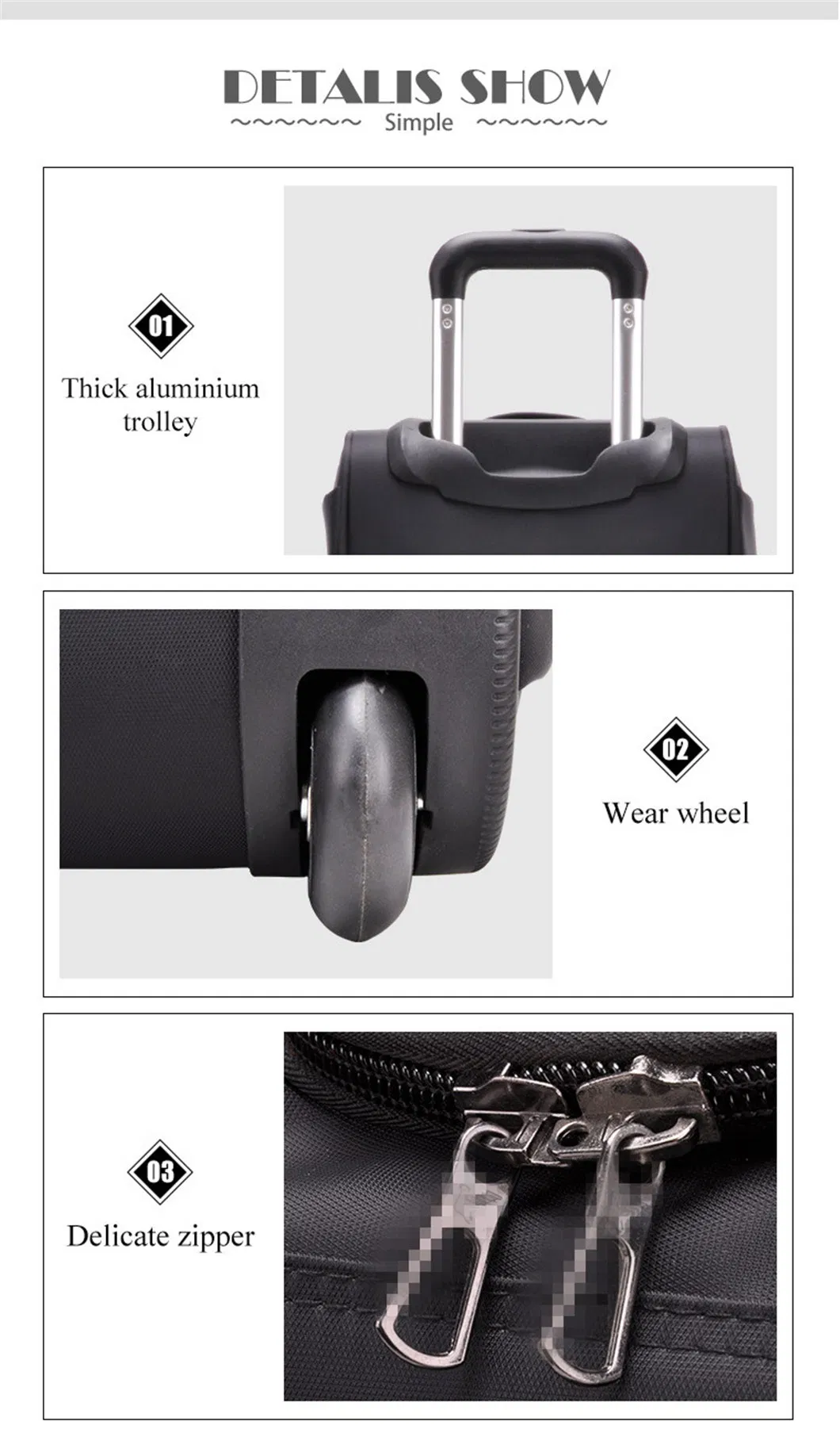 Big Capacity Luggage Bag Travel Trolley Luggage Customized Logo