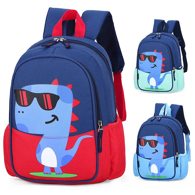 Children′s Bag New Nylon Backpack Cartoon Dinosaur Kindergarten Backpack Customized