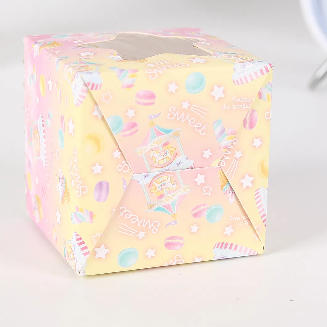 China High Quality Logo Printing Packing Custom Paper Printed Window Cake Lamination Gift Box