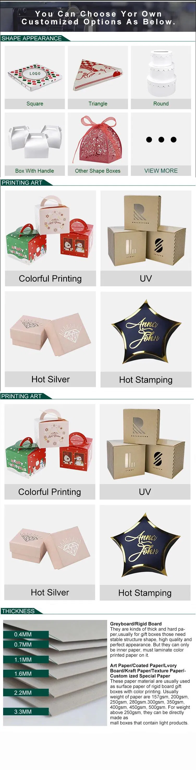 China High Quality Logo Printing Packing Custom Paper Printed Window Cake Lamination Gift Box