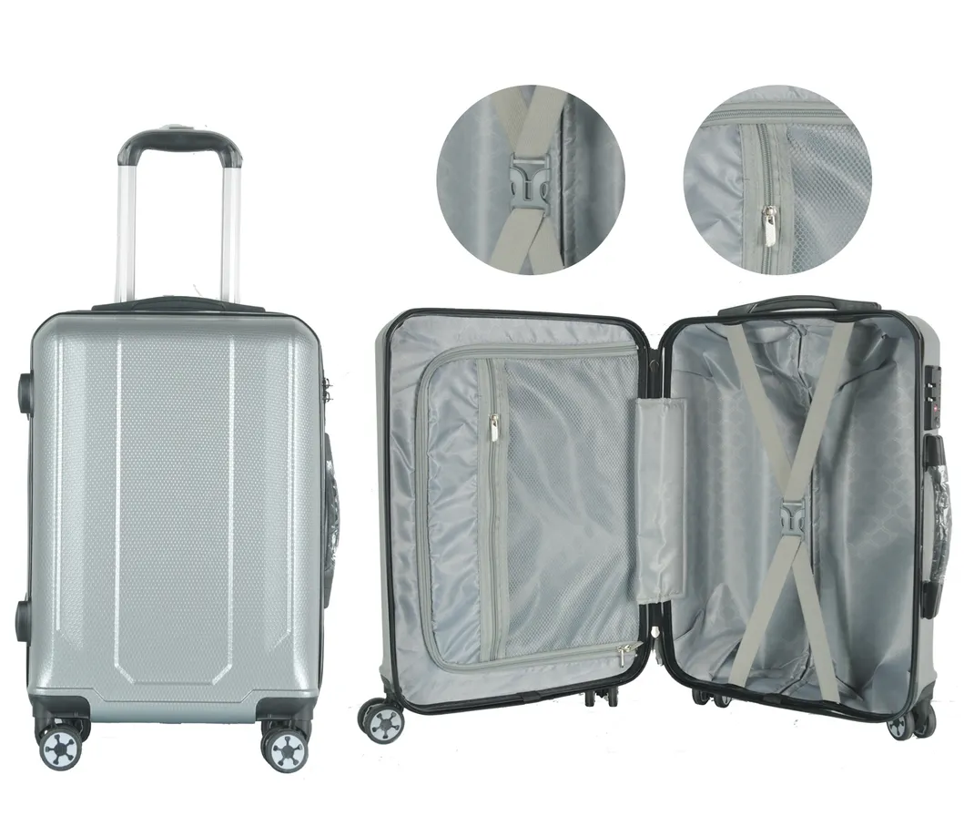 China Wholesale OEM Travel Luggage Set with Aluminum Trolley Spinner Suitcase