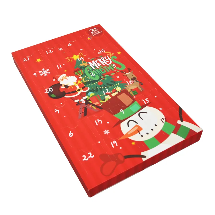 Christmas Decoration Countdown Packaging Chocolate Paper Surprise Mystery Boxes Gift 24 Insert Advent Calendar