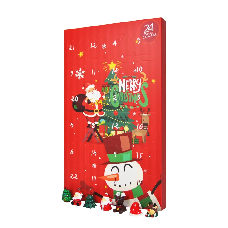 Christmas Decoration Countdown Packaging Chocolate Paper Surprise Mystery Boxes Gift 24 Insert Advent Calendar