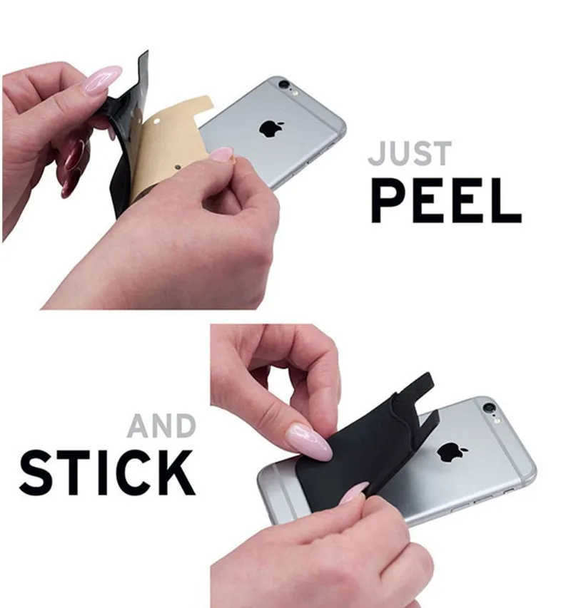 Custom Adhesive 3m Sticky Mobile Phone Cellphone Smart Silicone Card Holder