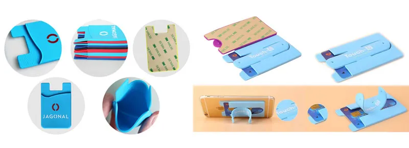 Custom Adhesive 3m Sticky Mobile Phone Cellphone Smart Silicone Card Holder