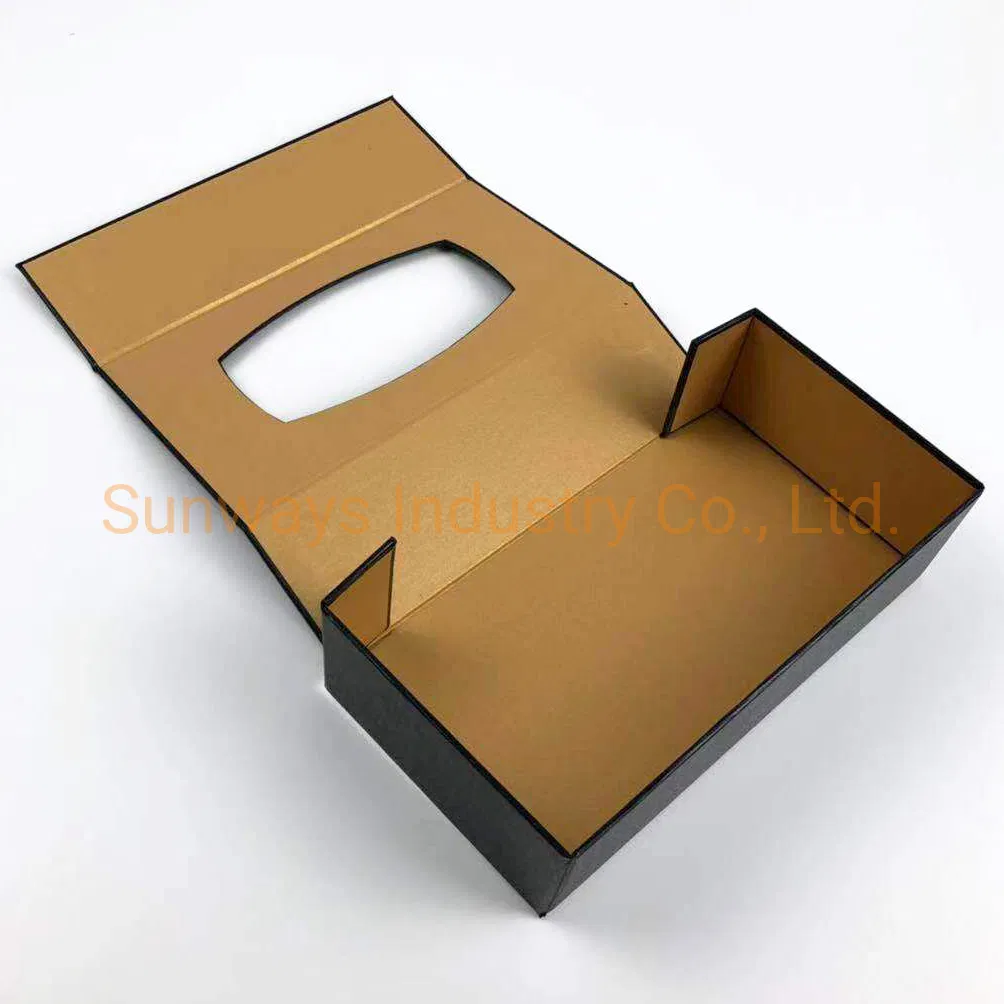 Custom Logo Folding Rigid Paper Foldable Gift Packing Shopping Jewelry Box with Window