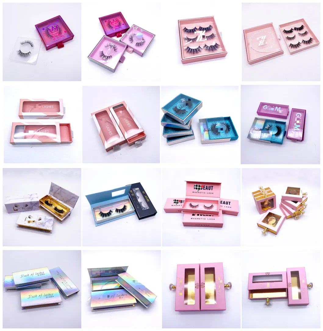 Custom Logo Glitter Diamond Round Empty 25mm 3D 5D Lashes Boxes Dramatic Siberian Eyelashes Packaging