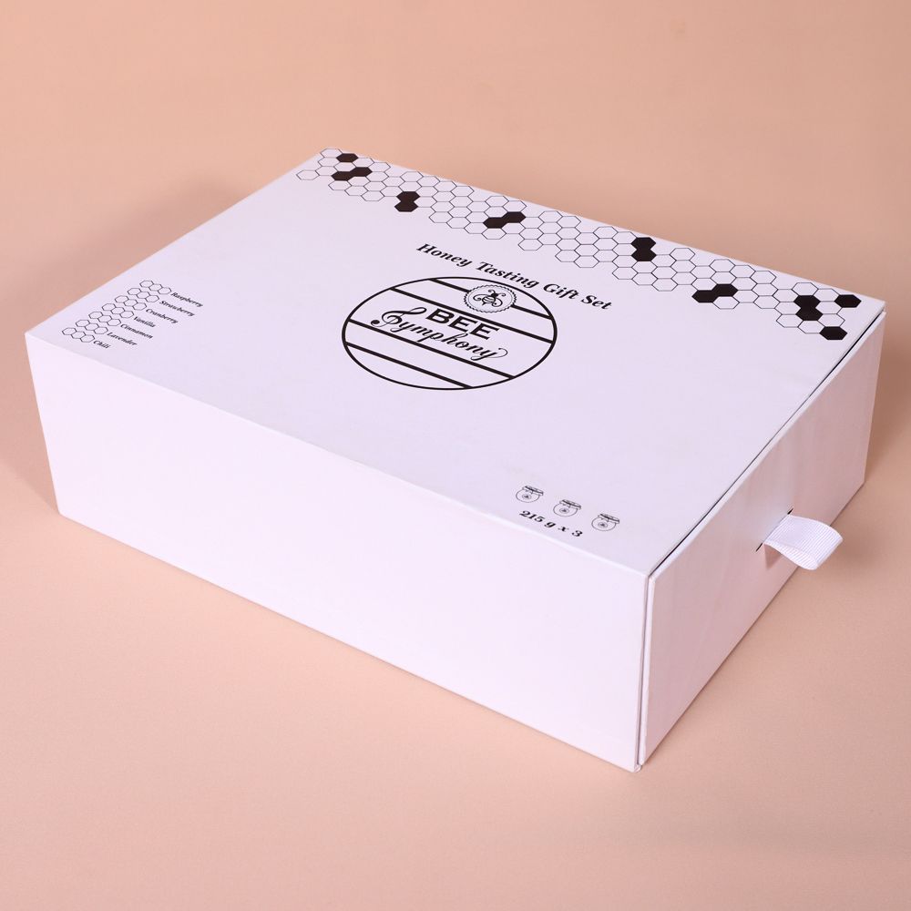 Custom Printed Sliding Type Honey Bottle Packaging Paper Drawer Gift Box for Health Care Products