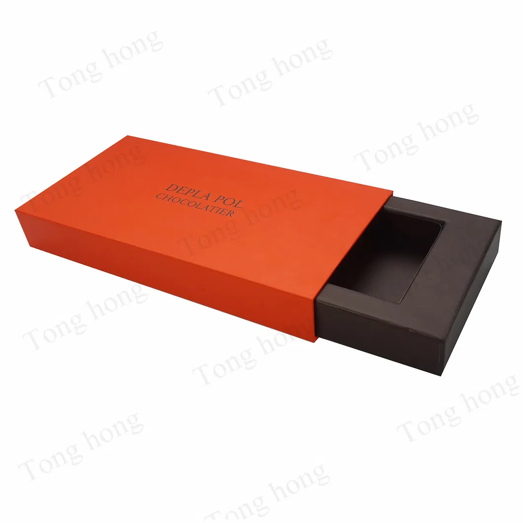 Custom The Hot Sale in The Middle East Orange and Brown Chocolate Drawer Paper Packaging Box