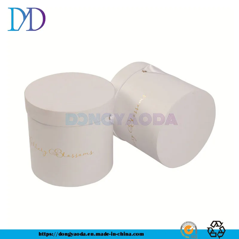 Customized Flower Packaging Box Mini Hug Bucket Round Flower Box