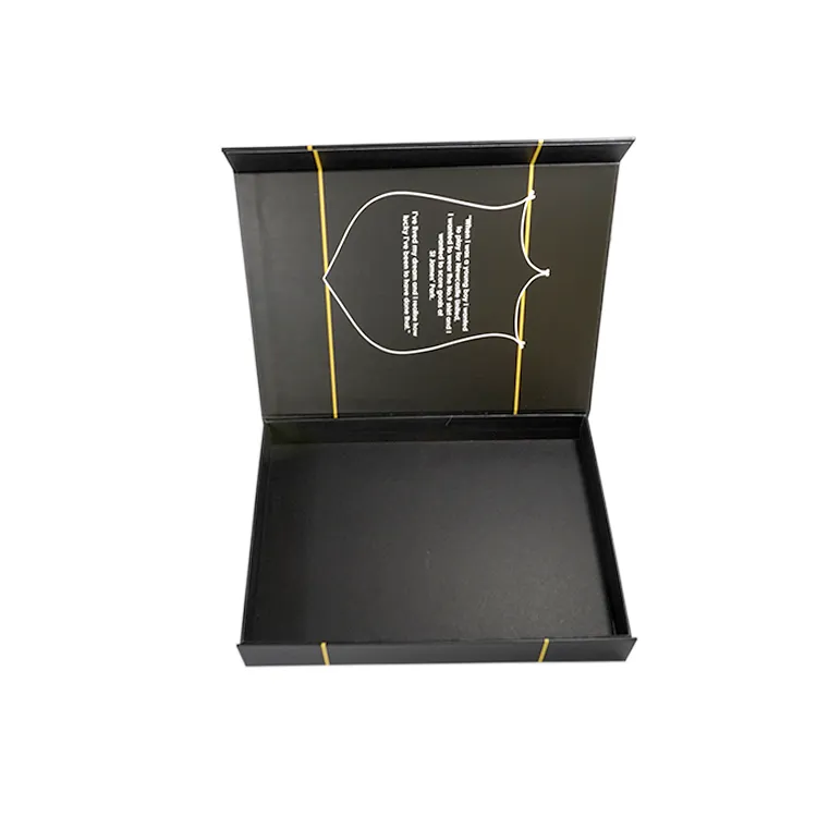 Customized Logo Printing Black Cardboard Folding Magnetic Box