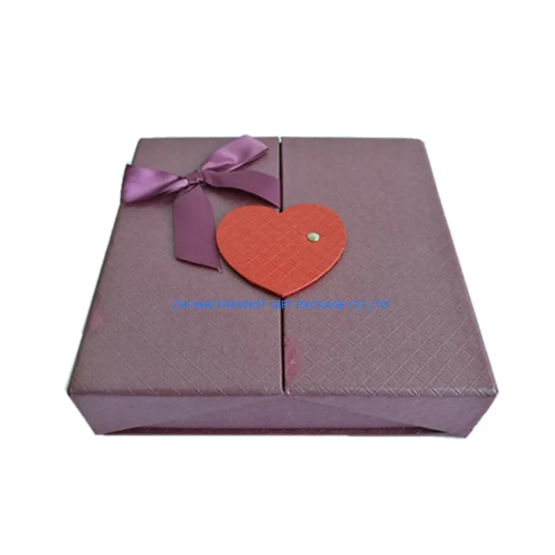 Delicate Square Paperboard Gift Box for Chocolate Packaging Open in The Middle Wholesale