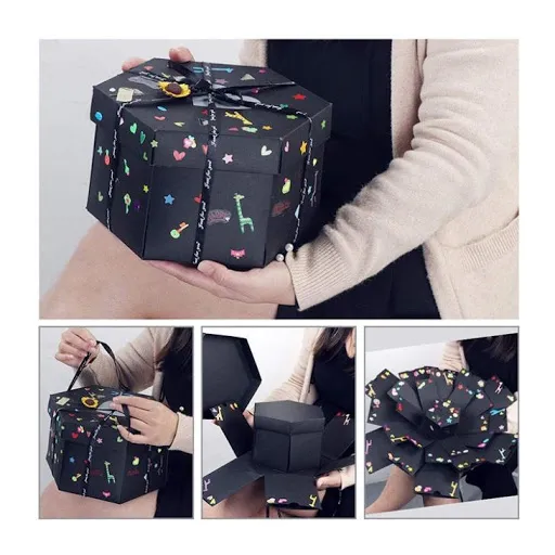 Explosion Gift Packaging Box, Set Album Scrapbook DIY Photo Album Surprise Box for Birthday Anniversary Wedding