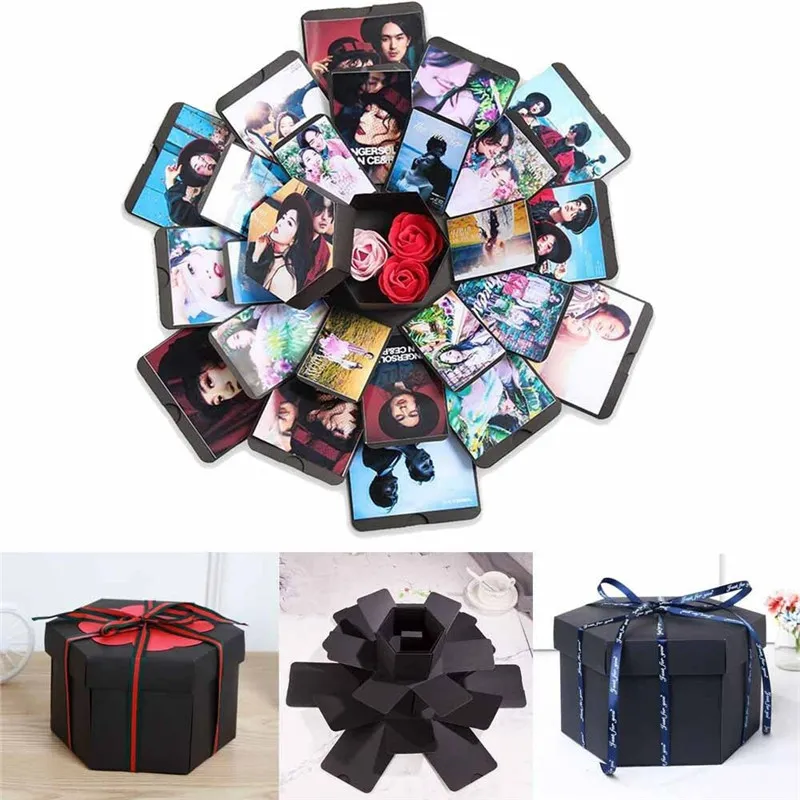 Explosion Gift Packaging Box, Set Album Scrapbook DIY Photo Album Surprise Box for Birthday Anniversary Wedding