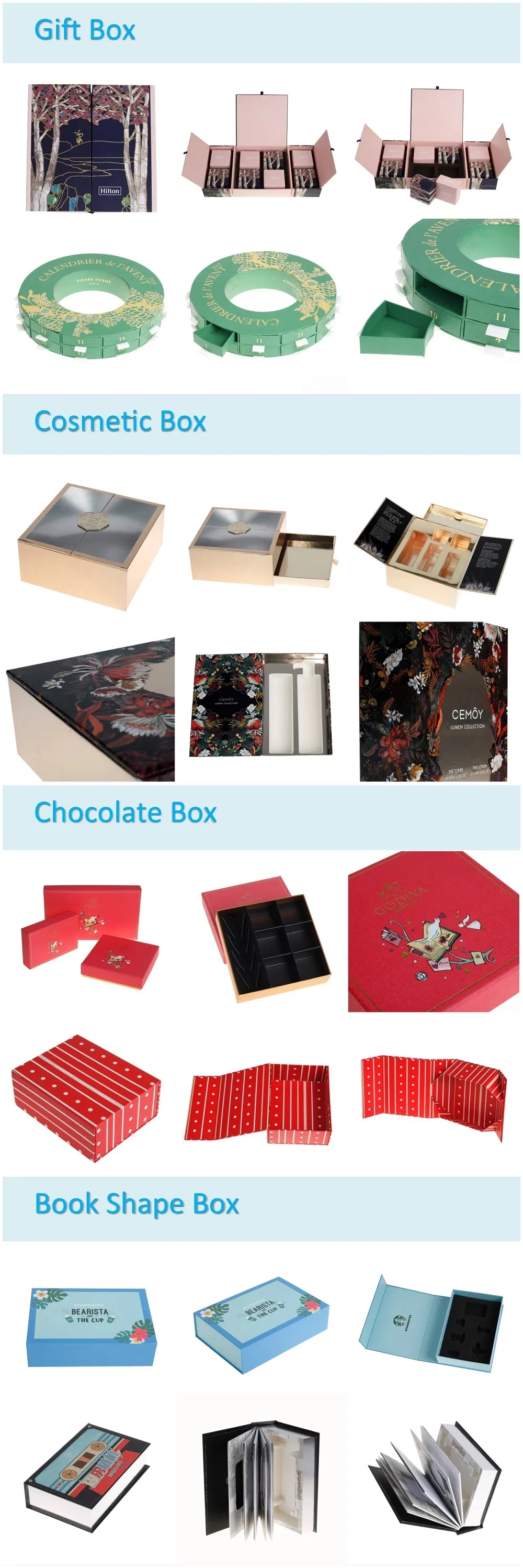 Fancy Customize Paper Cosmetic Box Gift Box for Packing