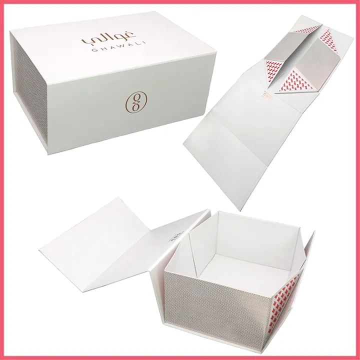 Flat Packing Custom Logo Cardboard Paper Wig Clothes Apparel Handbag Shoes Chocolate Wine Perfume Cosmetics Foldable Gift Packaging Box Magnetic Ribbon Closure