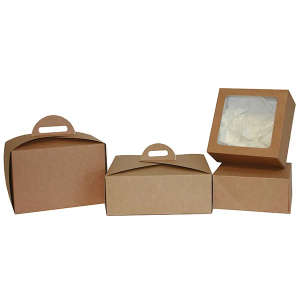 Food Grade Disposable Custom Printed Brown Paper Box Container for Sandwich Pizza Packaging