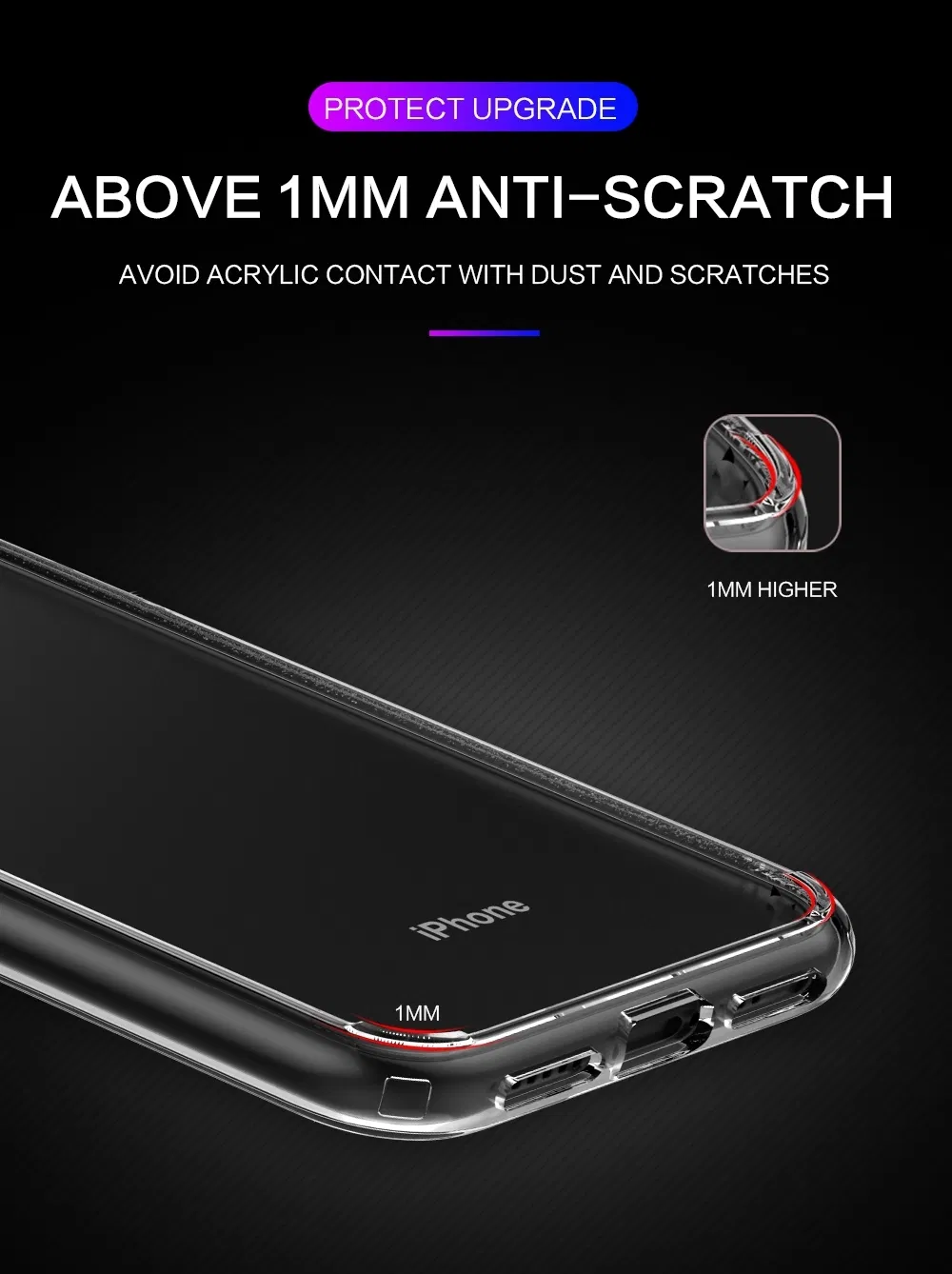 for iPhone 12 Cell Phone Case 1.5mm Clear Acrylic Back Cover Transparent TPU Bumper Case for iPhone Se to 11 12 PRO Max 2020 iPhone12 Cases