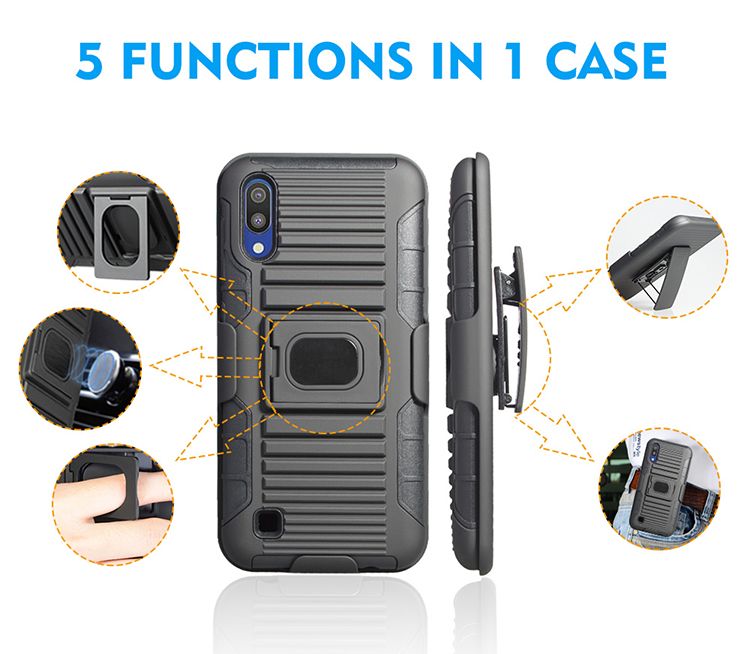 Free Sample Defender Shockproof Robot Holster Combo Phone Case for Samsung Galaxy A20e