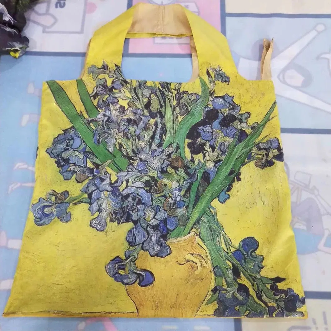 Full Imprint Polyester Gift Tote Pocket Foldable Shopping Bag