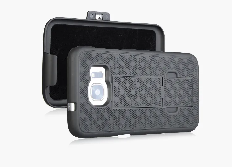 Global Selling Holster Combo Clip Kickstand Hard Plastic for Samsung S7
