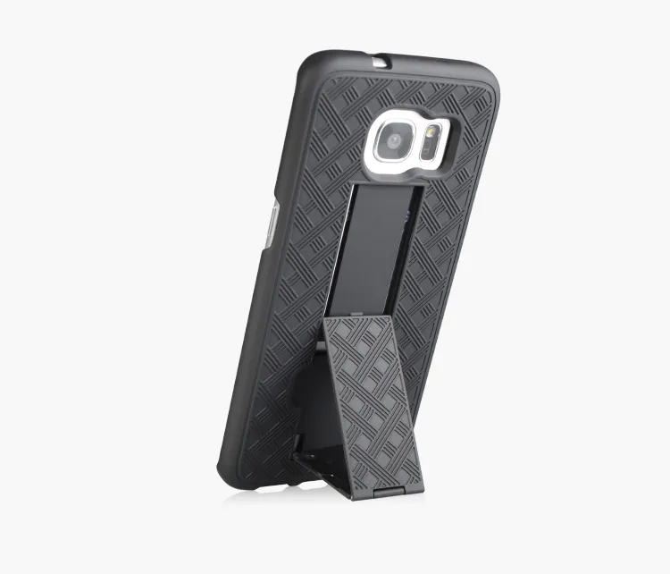 Global Selling Holster Combo Clip Kickstand Hard Plastic for Samsung S7