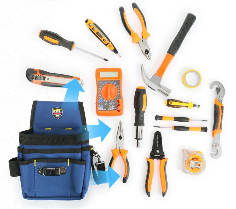 Heavy Duty 1680d Tool Bag Waist Pouch Adjustable Multi-Pocket Telecom Engineer Technician Electrical Electrician Organizer