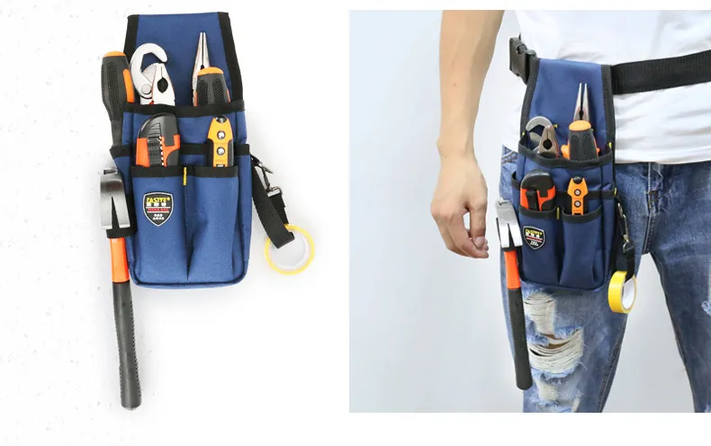 Heavy Duty 1680d Tool Bag Waist Pouch Adjustable Multi-Pocket Telecom Engineer Technician Electrical Electrician Organizer