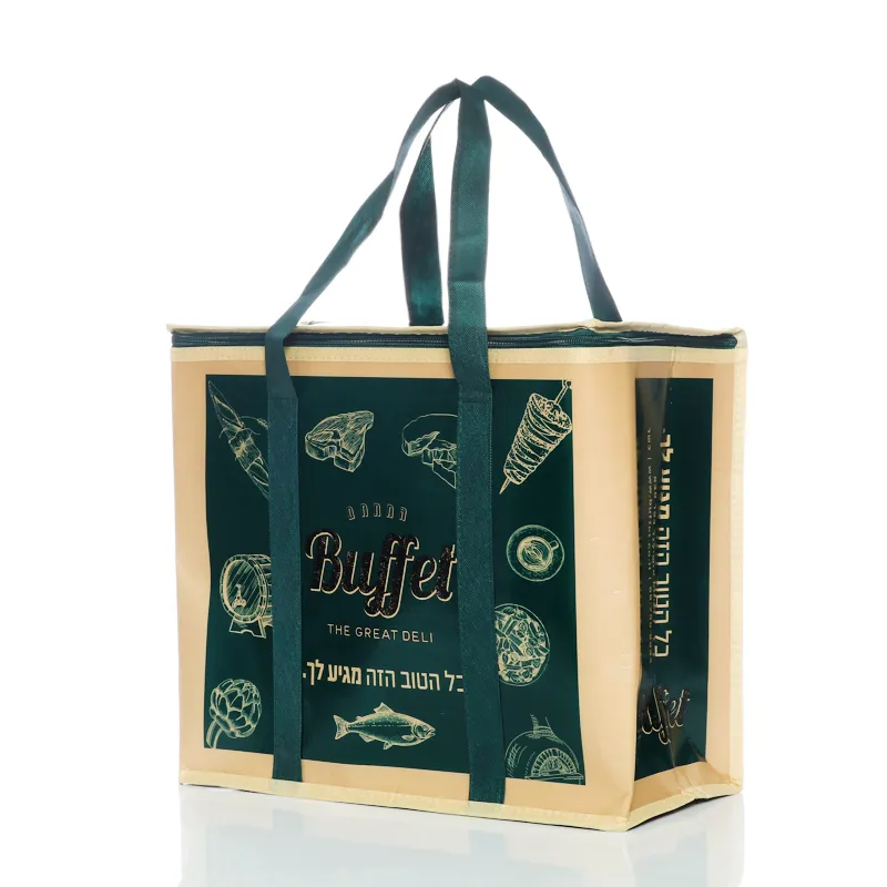 High Quality Custom Outdoor Cooler Bag Waxed Non Woven Bag Insulated Picnic Lunch Bag