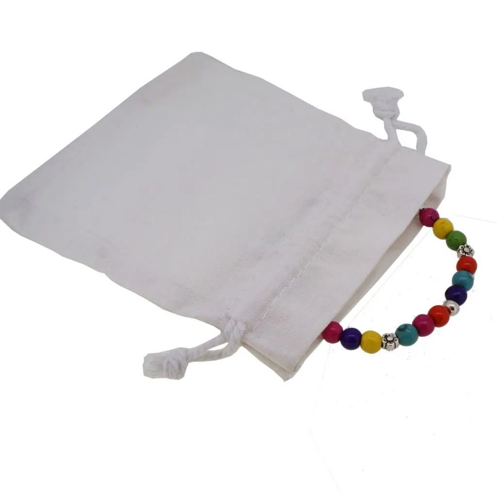 High Quality Gift Packaging Calico Cotton Drawstring Bag for Luxury Products Dust Bag