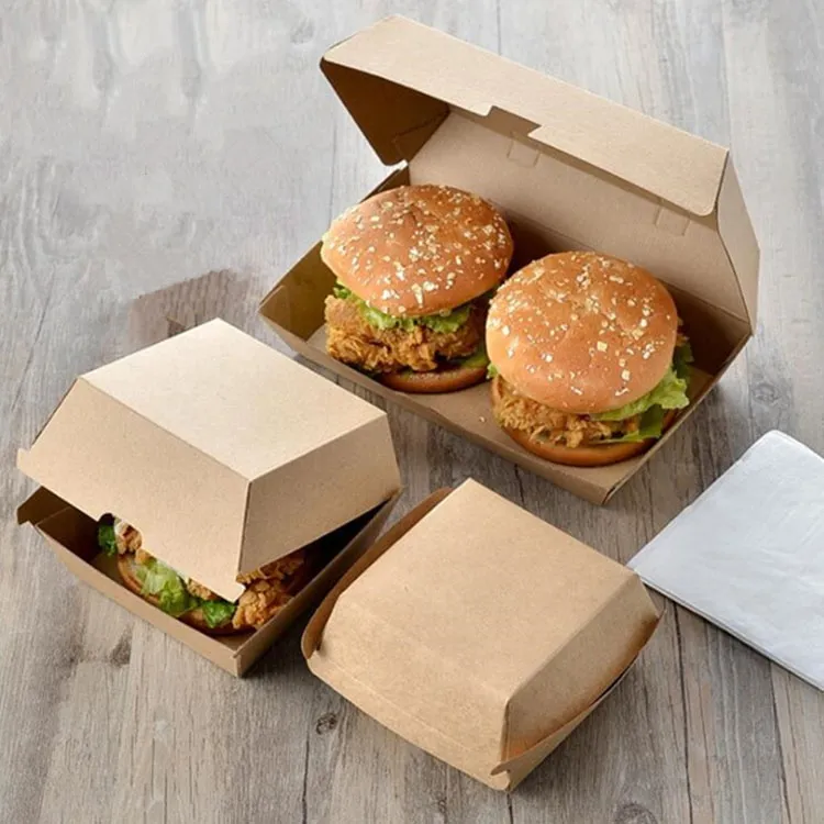 High Quality Kraft Takeout Recycle Lunch Food Paper Burger Box