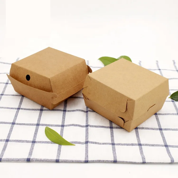 High Quality Kraft Takeout Recycle Lunch Food Paper Burger Box