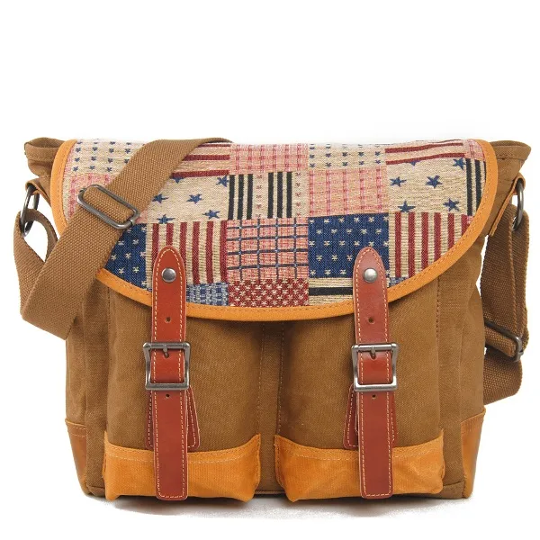 Jacquard Canvas Fabric Shoulder School Satchel (RS-6001)