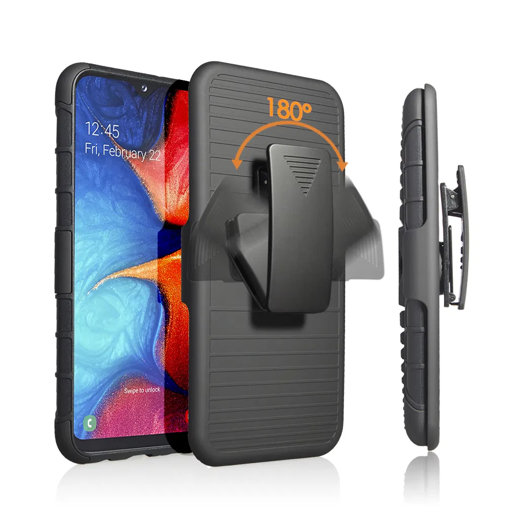 Kickstand Hybrid Case with Belt Clip Stand 3in1 Army Shockproof Armor Phone Case for Samsung Note10 A20e