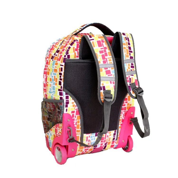 Kids Trolley Bags Orthopedic Satchel for Girls Children School Backpack with Wheels