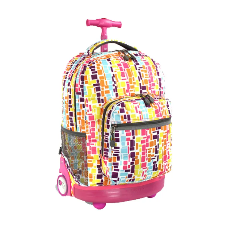 Kids Trolley Bags Orthopedic Satchel for Girls Children School Backpack with Wheels