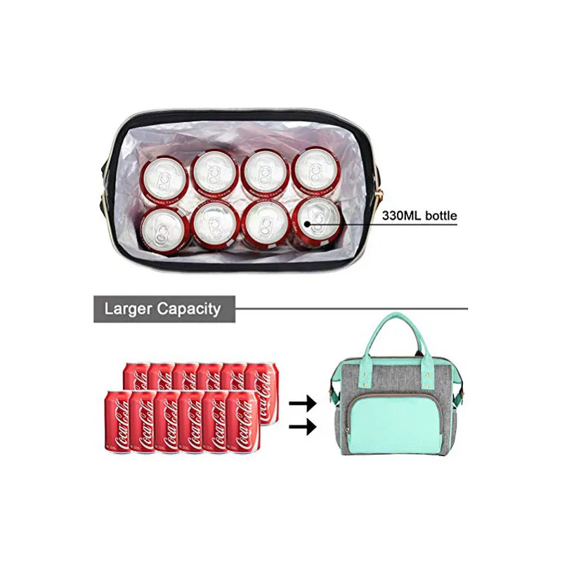Large Capacity Lunch Bags Insulated Lunch Cooler Bag