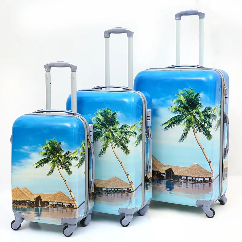 Leopard Print ABS PC Trolley Spinner Baggage Luggage Suitcase