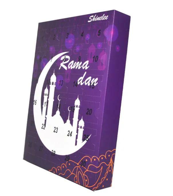 Middle East Ramadan Countdown Calendar Blind Box Custom Eid Al-Fitr Gift Box Biscuits Candy Box