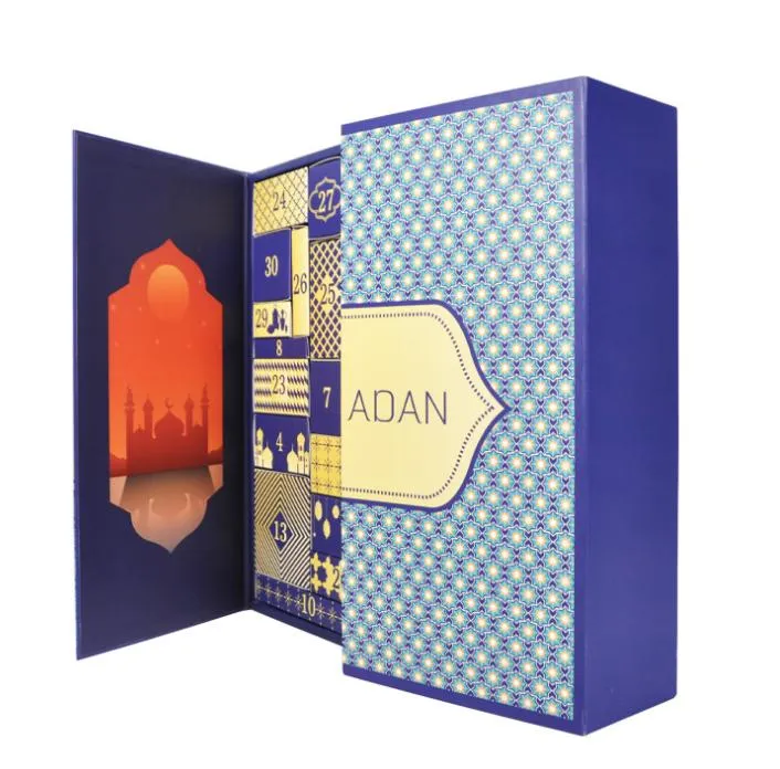 Middle East Ramadan Countdown Calendar Blind Box Custom Eid Al-Fitr Gift Box Biscuits Candy Box