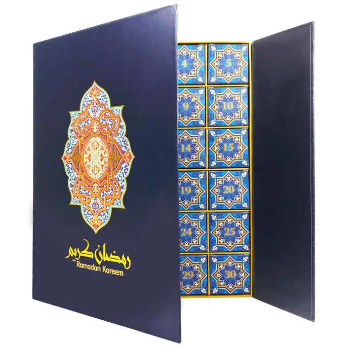 Middle East Ramadan Countdown Calendar Blind Box Custom Eid Al-Fitr Gift Box Biscuits Candy Box