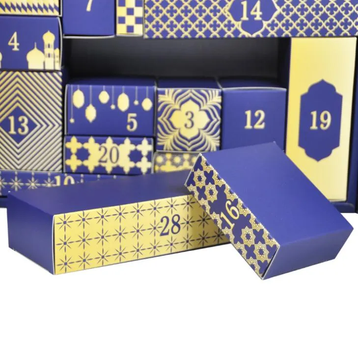 Middle East Ramadan Countdown Calendar Blind Box Custom Eid Al-Fitr Gift Box Biscuits Candy Box