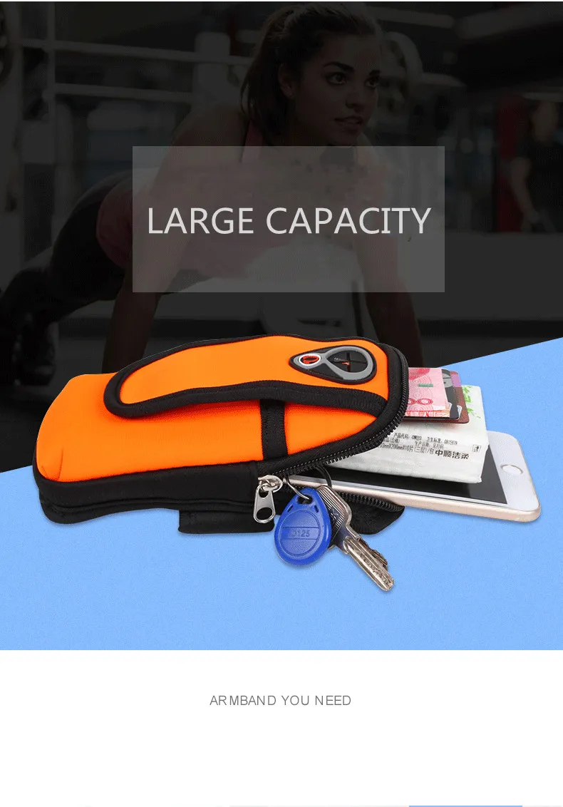 Neoprene Fashion Mobile Phone Bag Sports Running Armband Wrist Arm Case Band for Sports