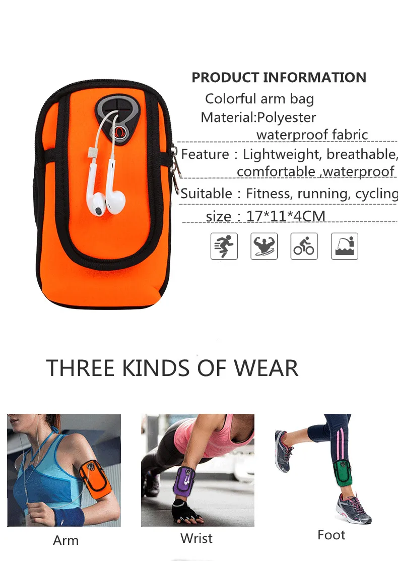 Neoprene Fashion Mobile Phone Bag Sports Running Armband Wrist Arm Case Band for Sports