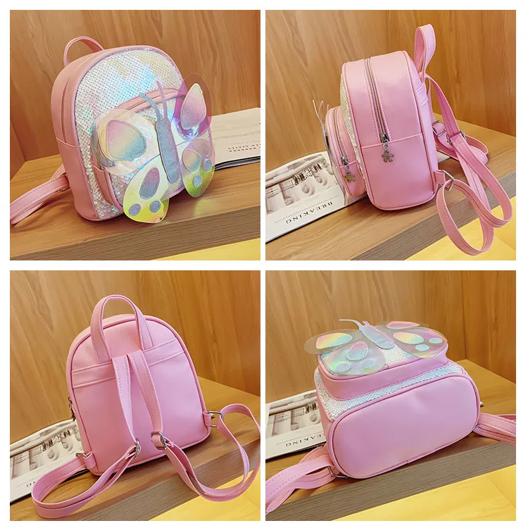 New 2-5 Children′s Sequin Backpack Kindergarten Schoolbag