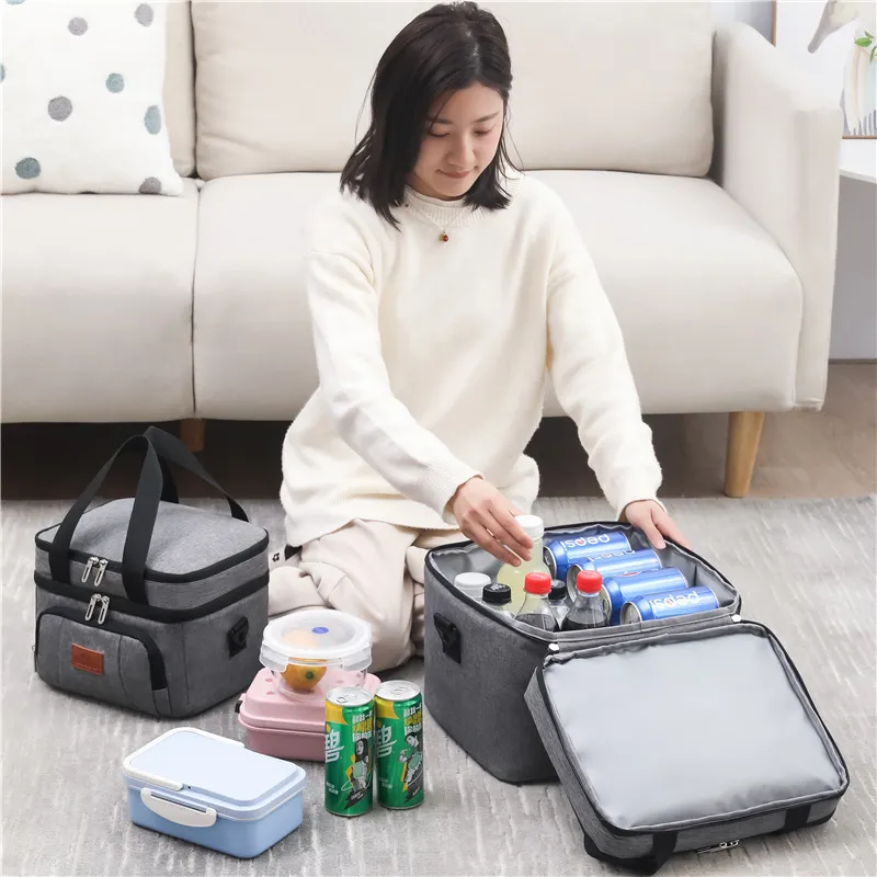 New Outdoor Picnic Bag Portable Waterproof Cooler Bag One-Shoulder Fresh-Keeping Lunch Bag Hot Sell Icy Pack